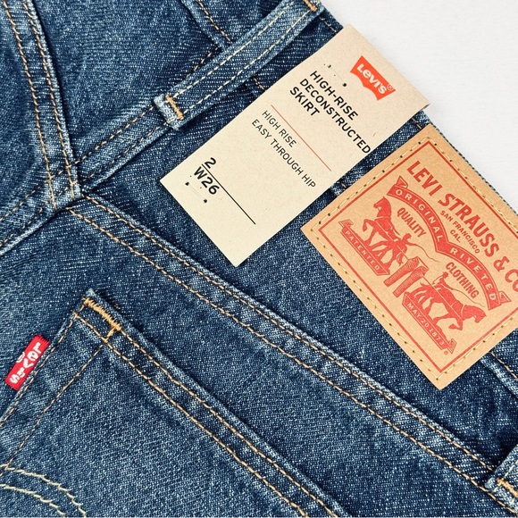 NWT Levi’s High Rise Deconstructed Mini Jean Skirt - Picture 7 of 11